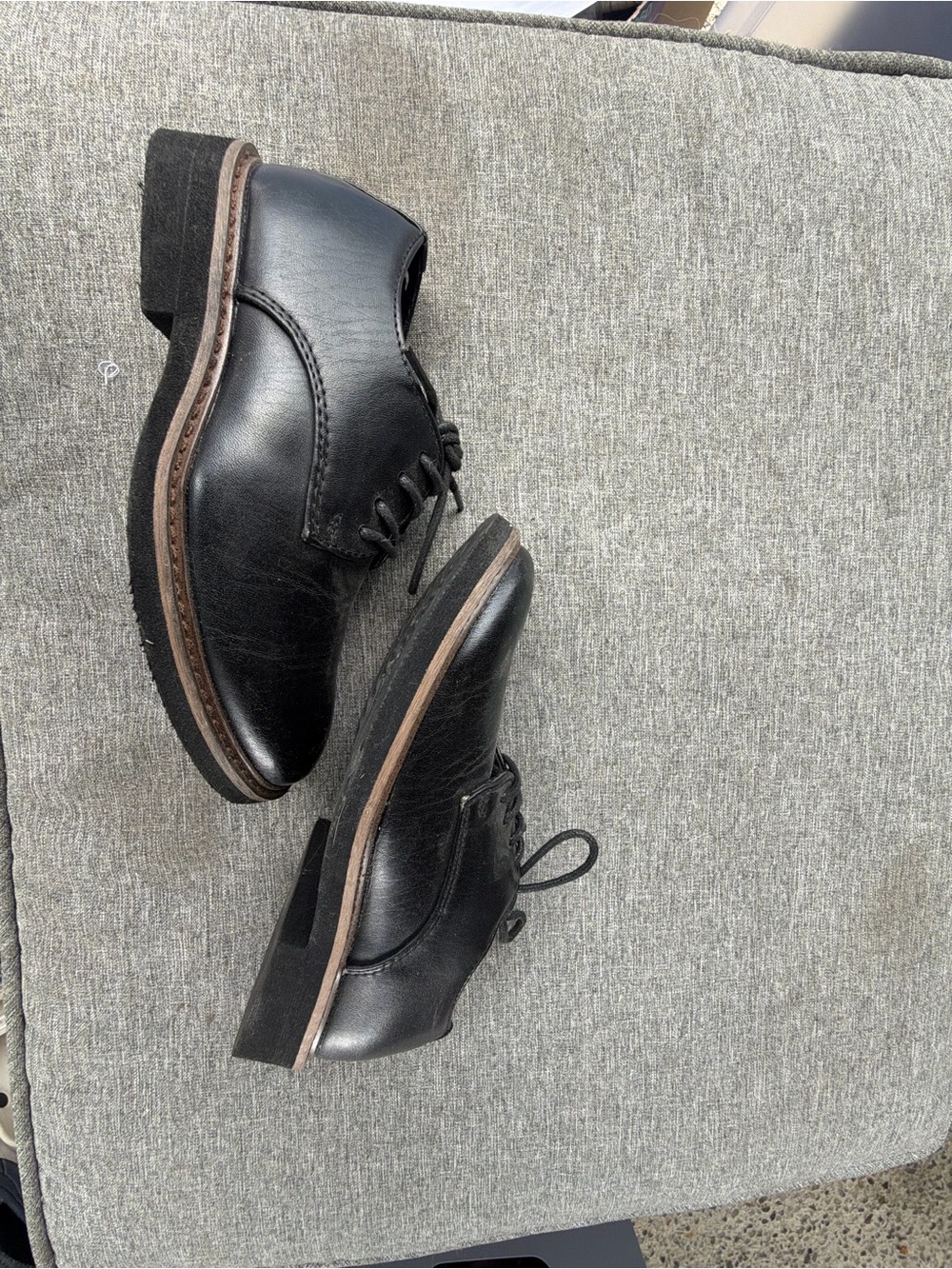 Boys toddler 12y 12m Black Leather Lace-Up Dress Shoes